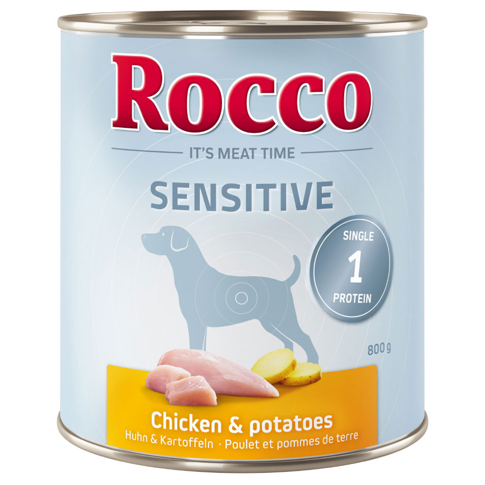 Sparpaket Rocco Sensitive 12 x 800 g - Mix: Huhn & Kartoffeln + Truthahn & Kartoffeln von Rocco