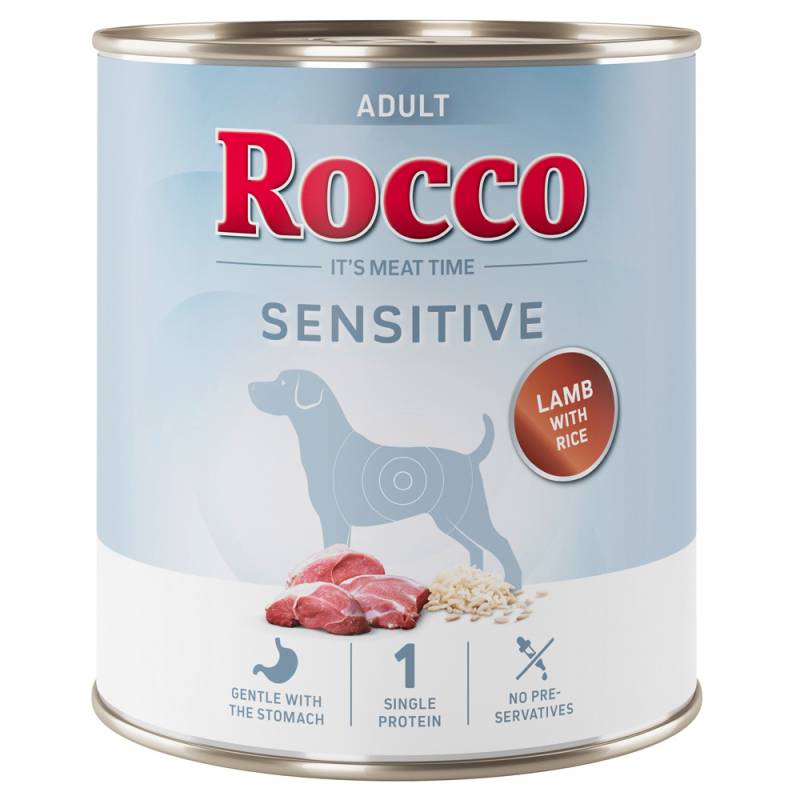 Sparpaket Rocco Sensitive  24 x 400 / 800 g Neue Rezeptur - 24 x 800 g: Lamm mit Reis von Rocco