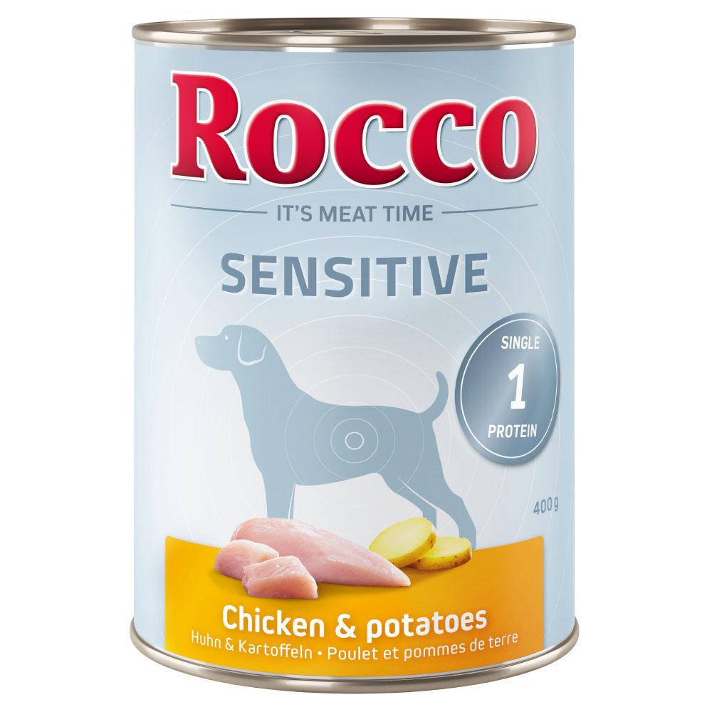 Sparpaket Rocco Sensitive 24 x 400 g - Mix: Huhn, Lamm, Wild & Truthahn von Rocco