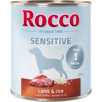 Sparpaket Rocco Sensitive 24 x 800 g - Lamm & Reis von Rocco