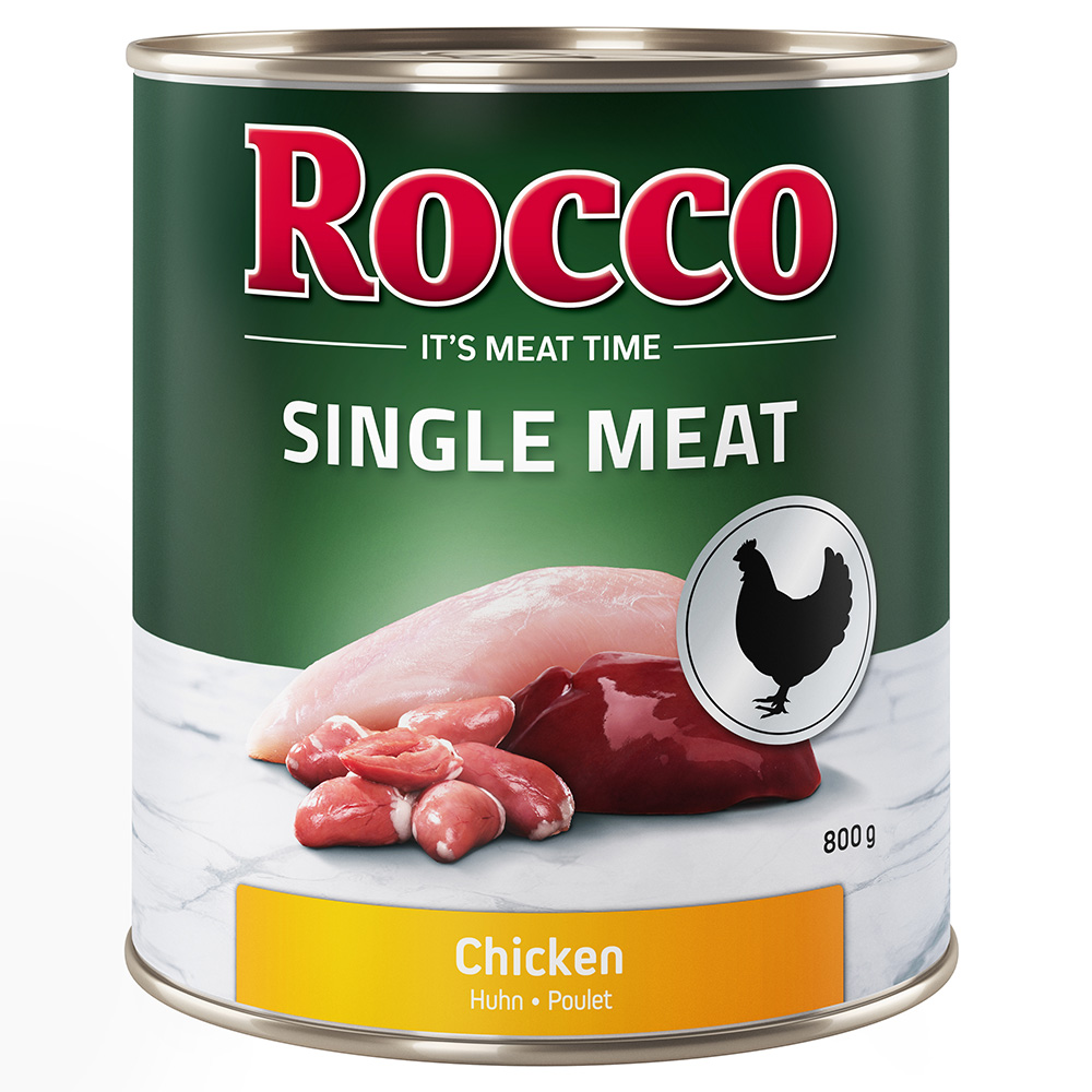 Sparpaket Rocco Single Meat 12 x 800 g Huhn von Rocco
