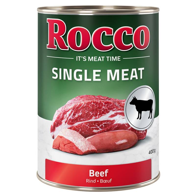 Sparpaket Rocco Single Meat 24 x 400 g / 800 g 24 x 400 g: Rind Sparpaket Rocco Single Meat 24 x 400 g / 800 g 24 x 400 g: Rind von Rocco