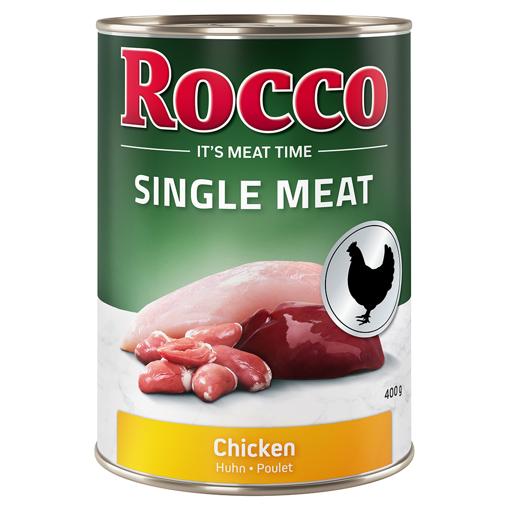 Sparpaket Rocco Single Meat 24 x 400 g Huhn von Rocco