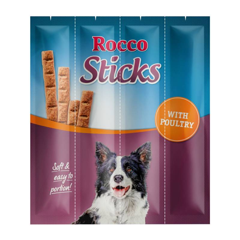 Sparpaket Rocco Sticks 120 g / Sparpaket % - Geflügel 3 x 12 Stück (360 g) von Rocco