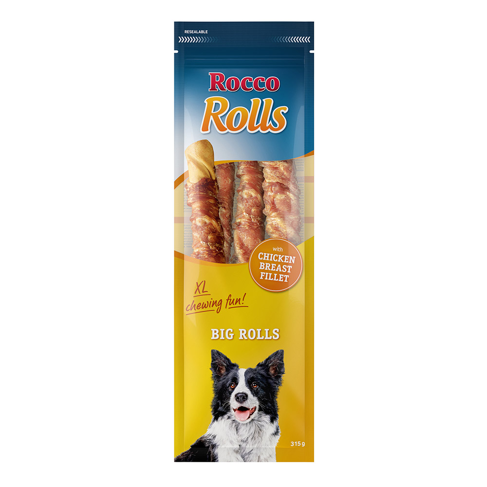 Sparpaket Rocco XL-Kaurolle Big Rolls - mit Hühnerbrustfilet 3 x 315 g von Rocco