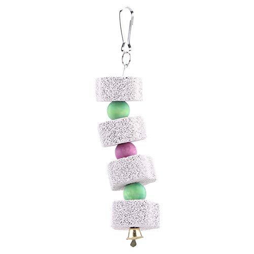 RockVOQRN Kauspielzeug für Papageien, Vogelzähne, Kauspielzeug für Haustiere, Mineralstoffe, Hellgrau, 21,1 x 4,1 cm von RockVOQRN