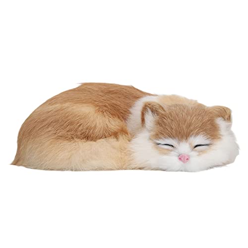 RockVOQRN Plüschfigur schlafende Katze, dekorativ, realistisch, flauschig, für Zuhause und Büro von RockVOQRN