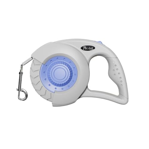 Automatisch einziehbare Haustierleine, geeignet für kleine/mittelgroße/große Hunde, rutschfester Griff, 360° Drehung ohne Verheddern, Outdoor-Hundeleine (3 m/5 m) (803 Grau-Lila, 3 m) von Rocky Green