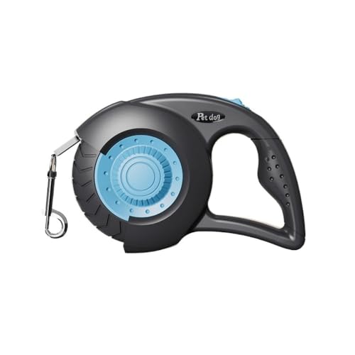 Automatisch einziehbare Haustierleine, geeignet für kleine/mittelgroße/große Hunde, rutschfester Griff, 360° Drehung ohne Verheddern, Outdoor-Hundeleine (3 m/5 m) (803 Schwarzblau, 5 m) von Rocky Green