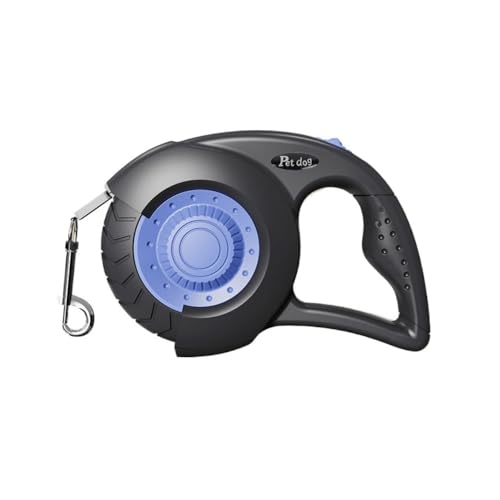 Automatisch einziehbare Haustierleine, geeignet für kleine/mittelgroße/große Hunde, rutschfester Griff, 360° Drehung ohne Verheddern, Outdoor-Hundeleine (3 m/5 m) (803 schwarz lila, 5 m) von Rocky Green