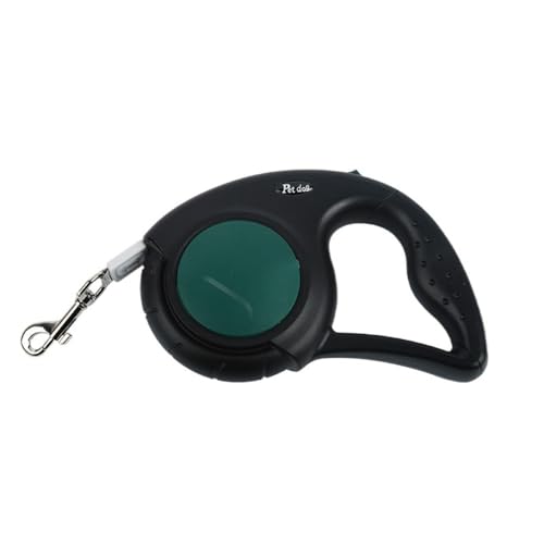 Automatisch einziehbare Haustierleine, geeignet für kleine/mittelgroße/große Hunde, rutschfester Griff, 360° Drehung ohne Verheddern, Outdoor-Hundeleine (3 m/5 m) (804 schwarz-grün, 3 m) von Rocky Green