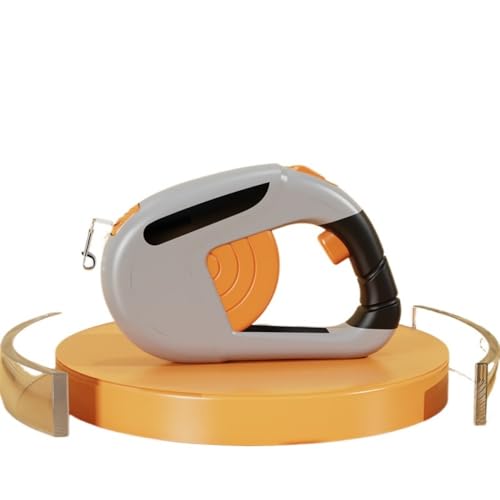 Automatisch einziehbare Hundeleine, geeignet für kleine/mittelgroße/große Hunde, rutschfester Griff, 360° Drehung ohne Verheddern, Outdoor-Hundeleine (3 m/5 m) (802 orangegrau, 5 m) von Rocky Green