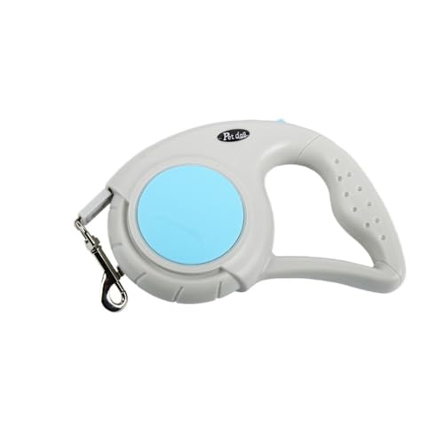 Automatisch einziehbare Hundeleine, geeignet für kleine/mittelgroße/große Hunde, rutschfester Griff, 360° Drehung ohne Verheddern, Outdoor-Hundeleine (3 m/5 m) (804 Graublau, 3 Meter) von Rocky Green