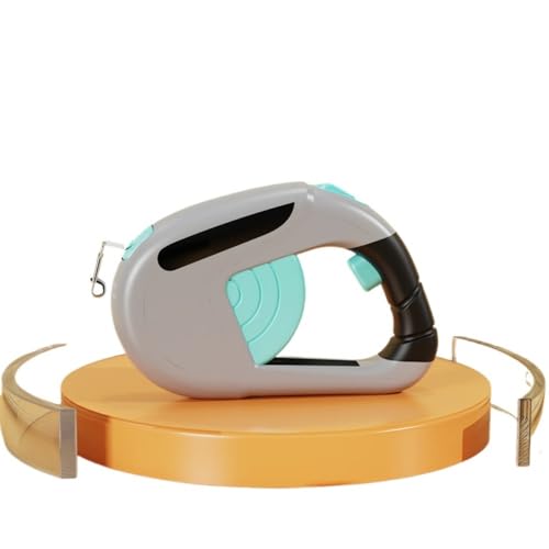 Automatische einziehbare Haustierleine, geeignet für kleine/mittelgroße/große Hunde, rutschfester Griff, 360° Drehung ohne Verheddern, Outdoor-Hundeleine (3 m/5 m) (802 blau-grau, 3 m) von Rocky Green