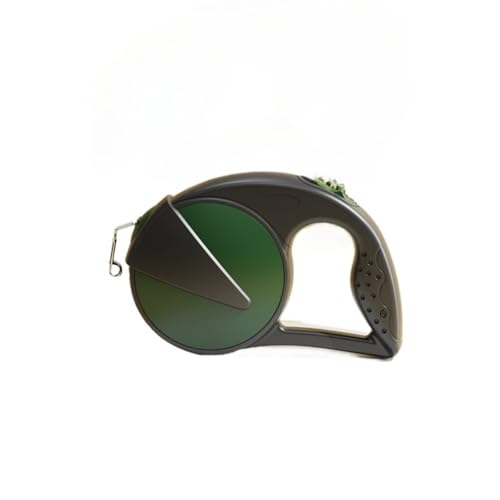 Automatische einziehbare Haustierleine, geeignet für kleine/mittelgroße/große Hunde, rutschfester Griff, 360° Drehung ohne Verheddern, Outdoor-Hundeleine (3 m/5 m) (805 schwarz-grün, 5 m) von Rocky Green