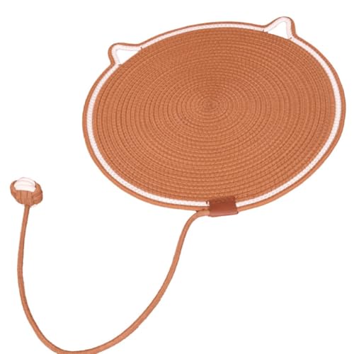 Große Kratzmatte für Katzen, 50 cm, mit interaktiven Spielzeugbällen, waschbares Sisalseilbett und Spielmatte, mehrere Farben, Braun von Rocky Green