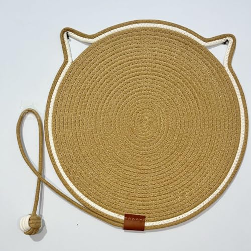 Große Kratzmatte für Katzen, 50 cm, mit interaktiven Spielzeugbällen, waschbares Sisalseilbett und Spielmatte, mehrere Farben, Khaki Große Kratzmatte für Katzen, 50 cm, mit interaktiven Spielzeugbällen, waschbares Sisalseilbett und Spielmatte, mehrere Farben, Khaki von Rocky Green