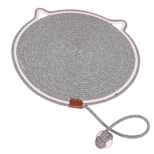 Große Kratzmatte für Katzen, 50 cm, mit interaktiven Spielzeugbällen, waschbares Sisalseilbett und Spielmatte (mehrere Farben) (hydrografisch) von Rocky Green