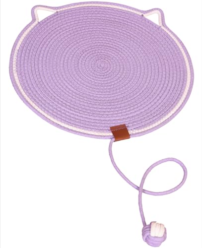 Großes Katzenkratzer 50 cm mit interaktiven Spielkugeln - waschbare Sisalbett- und Spielmatte (viele Farben) (lila) von Rocky Green