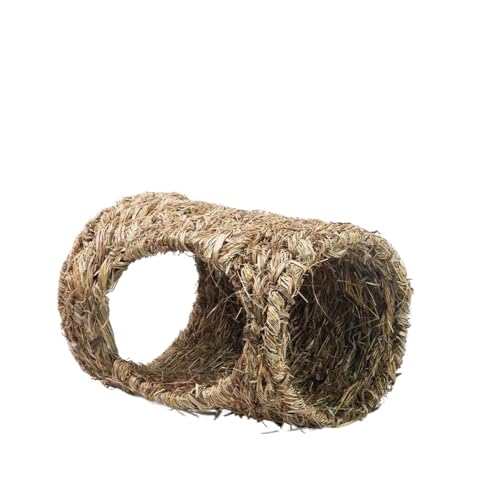 Kaninchen-Versteck-Tunnel-Spielzeug, natürliches Gras, Kautunnel für Kaninchen, Kleintier-Anreicherung, Spielhaus mit mehreren Eingängen (groß) von Rocky Green