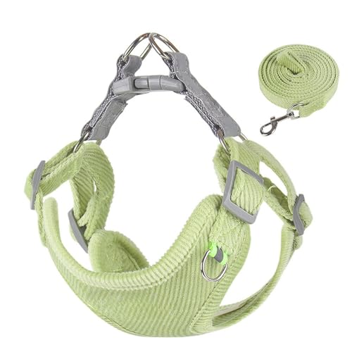 Reflektierendes Westengeschirr für kleine Hunde, verstellbarer, weich gepolsterter Brustgurt mit atmungsaktivem Netz, ausbruchsicheres Design für Welpen, Teddy, Katzen (L, Grün) von Rocky Green