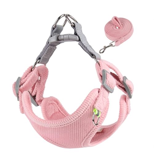 Reflektierendes Westengeschirr für kleine Hunde, verstellbarer, weich gepolsterter Brustgurt mit atmungsaktivem Netz, ausbruchsicheres Design für Welpen, Teddy, Katzen (S, Rosa) von Rocky Green