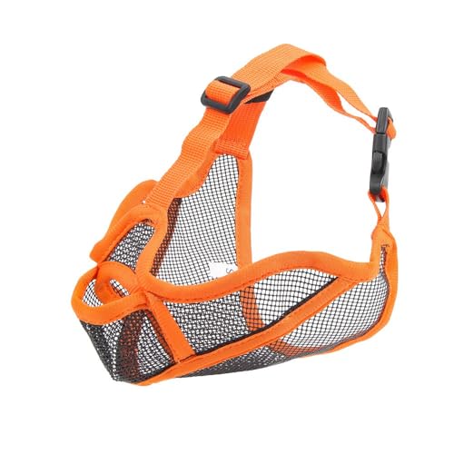 Rocky Green Atmungsaktiver Maulkorb für Hunde – verstellbare Schutzausrüstung gegen Beißen, Bellen und Fressen, Schutzausrüstung für kurze Schnauzenrassen (erhältlich in 5 Größen) (XS, Orange) von Rocky Green