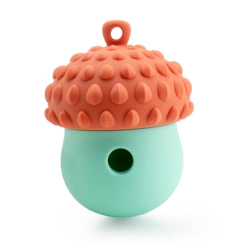 Rocky Green Bissfestes Silikon-Puzzle-Spielzeug – Haustier-Snackball, geeignet für mittelgroße und große Hunde und Katzen, interaktives Puzzle-Spielzeug für langsames Essen (rot + blau) von Rocky Green