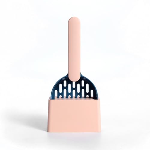 Rocky Green Edelstahl-Katzenstreu-Schaufel-Set mit Halter, feinmaschiges Siebschaufel-Set, langlebig, ergonomisches Haustierabfall-Reinigungswerkzeug für Katzen (blau + rosa) von Rocky Green