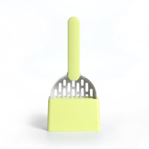 Rocky Green Edelstahl-Katzenstreu-Schaufel-Set mit Halter, feinmaschiges Siebschaufel-Set, langlebig, ergonomisches Haustierabfall-Reinigungswerkzeug für Katzen (grau + grün) von Rocky Green