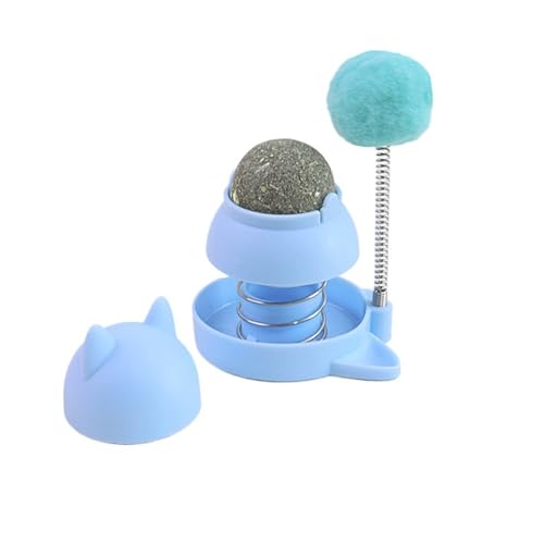 Rocky Green Katzenfederspielzeug mit Katzenminze – interaktiver springender Kickerball, langlebiges Kätzchenspielzeug für Indoor-Katzen, Zahnungsübungsspielzeug für Langeweile (blau) von Rocky Green