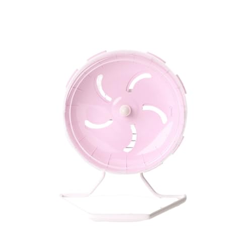 Rocky Green Leises Laufrad für Hamster, leises drehendes Laufrad für kleine Haustiere, langlebiges Hamsterkäfig-Zubehör mit stabiler Basis (12 cm, Rosa) von Rocky Green