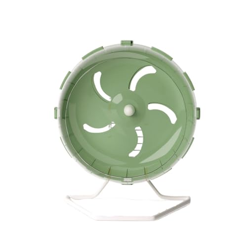Rocky Green Leises Laufrad für Hamster, leises drehendes Laufrad für kleine Haustiere, langlebiges Hamsterkäfig-Zubehör mit stabiler Basis (21,5 cm, Grün) von Rocky Green