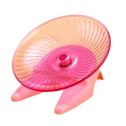 Rocky Green Leises Laufrad für Hamster mit abnehmbarem Ständer – langlebige fliegende Untertasse, Laufscheibe für kleine Haustiere (Rosa) von Rocky Green