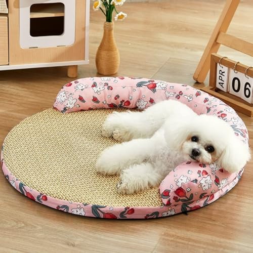 Rocky Green Rundes kühlendes Haustierbett – 4-Jahreszeiten-Hunde- und Katzenmatte mit abnehmbarem, waschbarem Bezug, hochelastischer Schwamm + PP-Baumwolle, 6 niedliche Designs (40 cm/50 cm/60 cm Rocky Green Rundes kühlendes Haustierbett – 4-Jahreszeiten-Hunde- und Katzenmatte mit abnehmbarem, waschbarem Bezug, hochelastischer Schwamm + PP-Baumwolle, 6 niedliche Designs (40 cm/50 cm/60 cm von Rocky Green