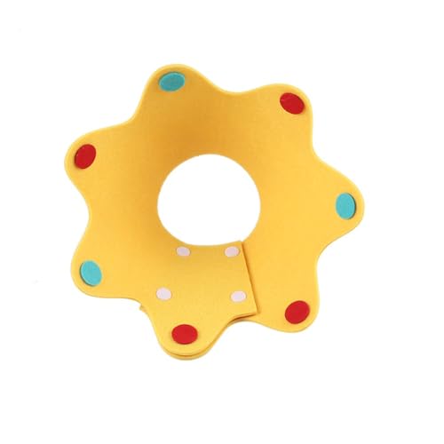 Rocky Green Schützendes Halsband für Katzen – weiches, verstellbares E-Halsband, Wundpflegekegel, Leckvorbeugung, Nackenschutz mit verstellbarem Gurt (S/M/L) (M,Queen Yellow) von Rocky Green
