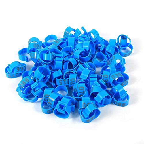 Hühnchen Identifikation Beine Ringe, 100pcs Geflügel Fußringe Hähnchen Beinringe 16mm Hühnchen Identifikation Beine Ringe für Hühner, Enten, Hühnchen, Goose von Rockyin