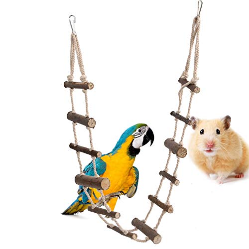 Rockyin Vogel Papageien Spielzeug, Pet Rope Ladder Kletterseil Leiter Vögel Hamster Weiche Lange Kletterseilleiter Wellensittich Schaukel für Sittiche, Liebesvögel, Finken von Rockyin