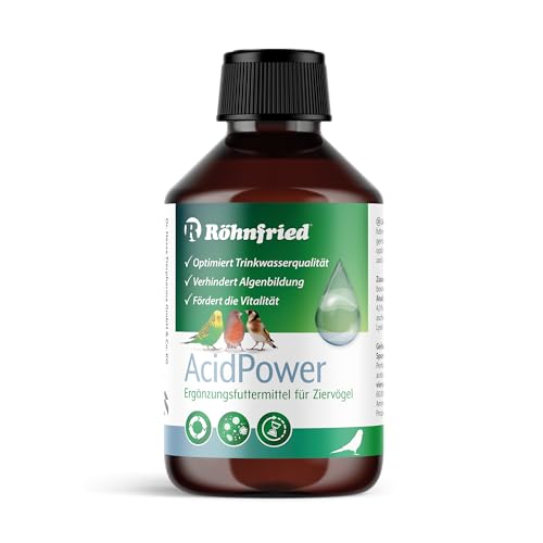 Röhnfried AcidPower 100ml I senkt pH-Wert & Biofilm im Trinkwasser I für Sittiche, Wellensittich, Kanarienvogel, Papageien von Röhnfried