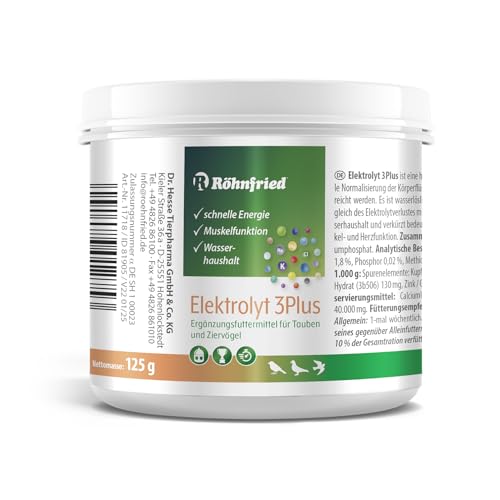 Röhnfried Elektrolyt 3Plus - 125g - für Brieftauben bei grossen Anstrengungen von Röhnfried