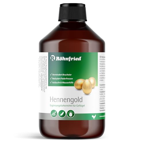 Röhnfried Hennengold 500 ml | vermindert Brucheier & Federfressen | unterstützt Federwachstum & Federkleid | für Hühner & anderes Geflügel von Röhnfried