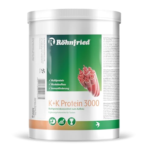 Röhnfried – K+K Protein 3000 Multiprotein | Für den Muskelaufbau bei Brieftauben | Unterstützt die Verdauung und das Immunsystem (500 g) von Röhnfried