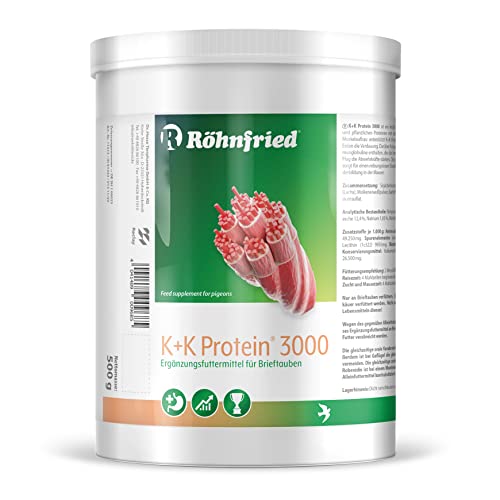 Röhnfried – K+K Protein 3000 Multiprotein | Für den Muskelaufbau bei Brieftauben | Unterstützt die Verdauung und das Immunsystem (500 g) von Röhnfried