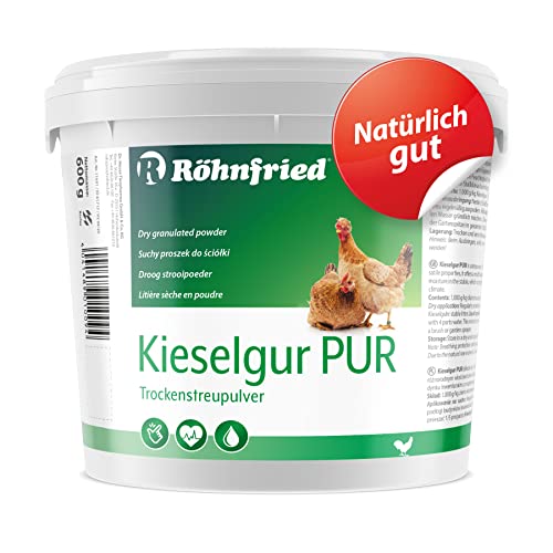 Röhnfried - Kieselgur PUR (600 g) - Naturreine Kieselerde in Pulver-Form - für ihren Hühnerstall, Kaninchenstall, Garten & Haus - gut bei Kaninchen, Hühnern & Geflügel einsetzbar von Röhnfried