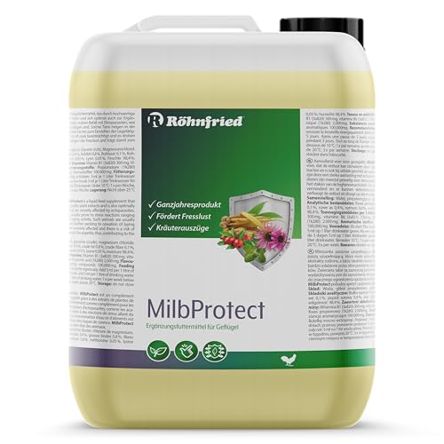 Röhnfried MilbProtect 5 L I Milben natürlich fernhalten I Ergänzungsfuttermittel für Geflügel I fördert Fresslust I Kräuter I Ganzjahresprodukt von Röhnfried