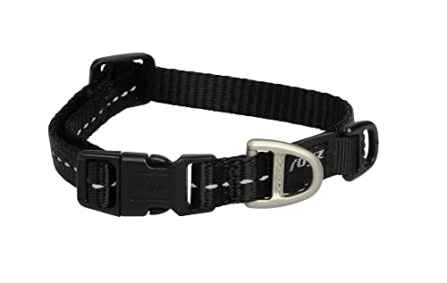 Reflektierendes Hundehalsband für kleine Hunde, verstellbar von 20,3-33 cm, Schwarz Reflektierendes Hundehalsband für kleine Hunde, verstellbar von 20,3-33 cm, Schwarz von Rogz