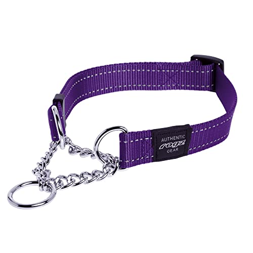 Reflektierendes Nylon-Choke-Halsband; Slip-Show-Gehorsamkeitstraining, sanftes Halsband für große Hunde, Violett von Rogz