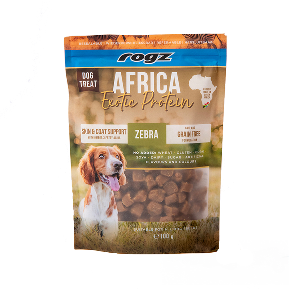 Rogz Africa Exotic Protein Skin & Coat - Zebra - 100 g Rogz Africa Exotic Protein Skin & Coat - Zebra - 100 g von Rogz