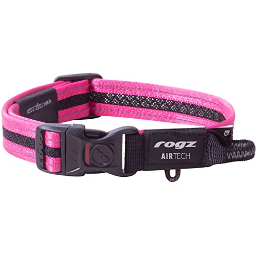 Rogz Airtech Classic Hundehalsband, Größe M, Sunset Pink von Rogz