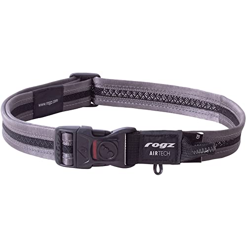 Rogz Airtech Hundehalsband, klassisch, Größe XL, Platingrau von Rogz